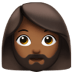 🧔🏾‍♀️ woman: medium-dark skin tone, beard display on Apple